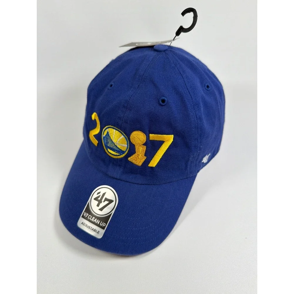 Golden State Warriors 2017 NBA Champions Hat 47 Brand Clean Up Strapback New